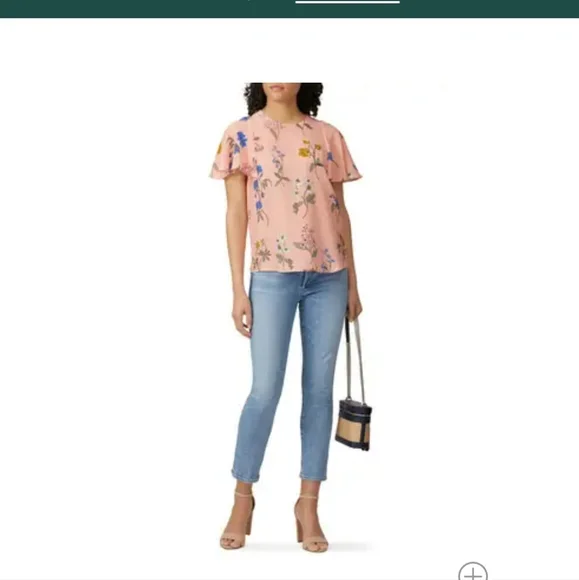 J. Crew tullerie flutter sleeve floral top s small - Picture 2 of 7